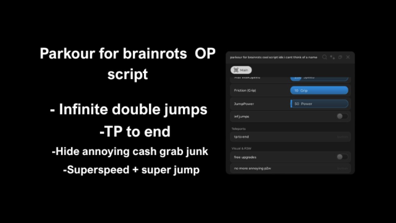 Parkour for brainrots - Unknown script preview