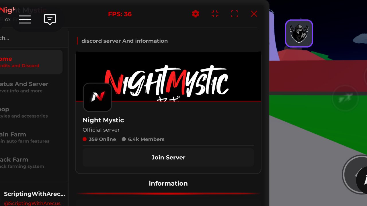 Night Mystic Script [Updated✌️] - Blox Fruits script preview