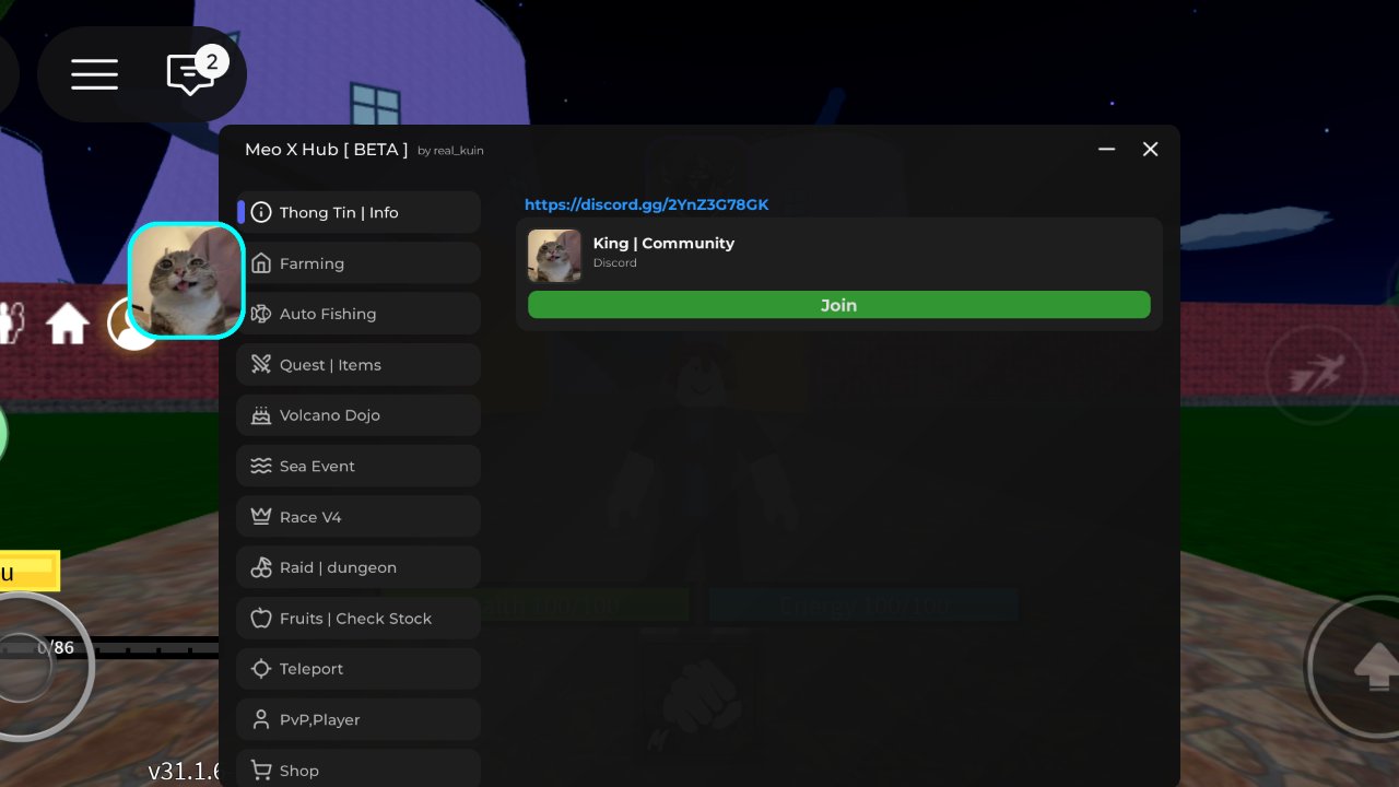 MeoXHub Blox Fruit [OP!] - Unknown script preview